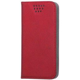 Pouzdro / obal na telefon univerzální 5,5-5,7" červené - knížkové Smart Magnet