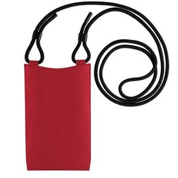 Taštička přes rameno s kapsou FIXED Verona s černou šňůrkou pro mobilní telefony do 7", červená