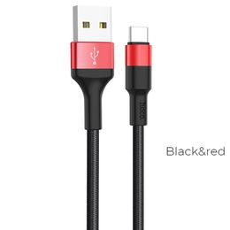 Kabel USB / USB-C 1m černo-červený - HOCO