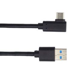 Kabel USB typ C zahnutý konektor 90° - USB 3.0 A/M, 1m