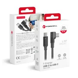 Kabel USB-C/USB-C QC4.0 PD 3A 60W 1,2m černý - Forcell F-Energy