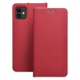 Pouzdro / obal na Apple iPhone 11 červený - knížkový LUNA Book Carbon