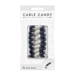 Organizér káblov Cable Candy Small Snake, 3 ks, čiernobiely