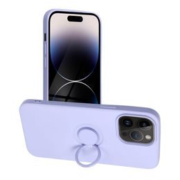 Obal / kryt na Apple iPhone 14 Pro Max fialový - Forcell Silicone Ring Case