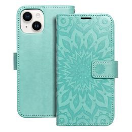 Pouzdro / obal na Apple iPhone 14 zelený - knížkový Forcell MEZZO