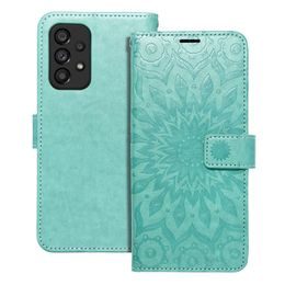 Puzdro / obal pre Samsung Galaxy A53 5G zelené mandala - kniha Forcell MEZZO