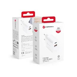 Nabíjecí adaptér - Type C + USB A PD QC4.0 3A 35W bílý - FORCELL