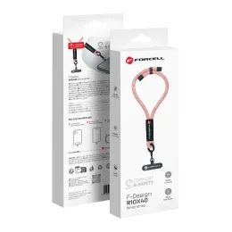 Řemínek na zápěstí růžový + bílý - FORCELL F-DESIGN R10X40