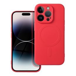 Obal / kryt na Apple iPhone 14 PRO červený - Silicone Mag Cover