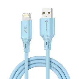 Datový kabel Lightning / USB A 1m 2,4A 12W modrý silikon - Forcell