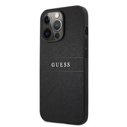 Obal / kryt na Apple iPhone 13 Pro čierne - Guess PU Leather Saffiano
