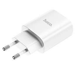 Nabíječka 2x USB-C 2x USB-A 30W s kabelem USB-C/USB-C bílá - HOCO