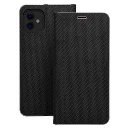 Puzdro / obal na Apple iPhone 16 čierne - kniha LUNA Book Carbon