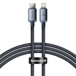 Nabíjecí / datový kabel USB-C - Lightning 20W 1,2m černý - Baseus CAJY000201 Crystal Shine Series