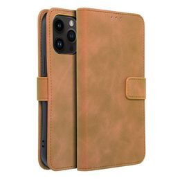 Pouzdro / obal na Apple iPhone 14 Pro Max hnědý - knížkové Forcell Tender