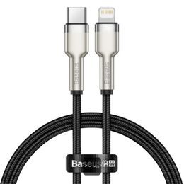 Datový / nabíjecí kabel USB-C na Lightning 0,25m PD 20W černý - BASEUS Cafule