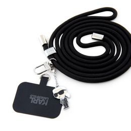 Karl Lagerfeld Universal Crossbody Popruh Cord and Ikonik Pins černý