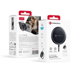 PowerPod bezdrátová nabíječka s kruhem/podstavcem černá - FORCELL F-ENERGY