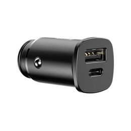 Autonabíječka Baseus Square Car 30W černá (QC 4.0, PD 3.0 1x USB, 1x USB-C)