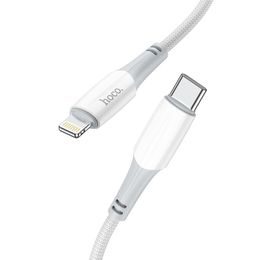 Kábel typu C na Apple iPhone Lightning 8-pin Power Delivery PD20W Ferry X70 1m biely - HOCO