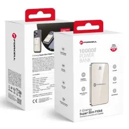 Tenká powerbanka Forcell F-Energy Super Slim F10k8 s MagSafe PD3.0 QC4.0 15W 10000mAh - béžová