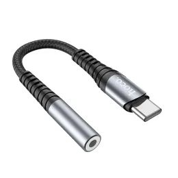 Audio adaptér USB-C / 3,5mm jack / černý - HOCO