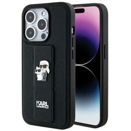 Obal / kryt na Apple iPhone 14 Pro černý - KARL LAGERFELD Gripstand Saffiano KC PIN