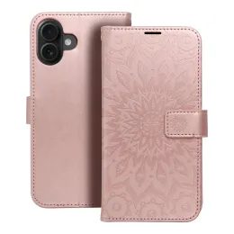 Pouzdro / obal na Apple iPhone 16 Plus mandala růžové - knížkové MEZZO