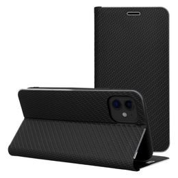Pouzdro / obal na Apple iPhone 14, černý – knížkový, Forcell LUNA Book Carbon