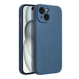 Obal / kryt na Apple iPhone 15 modrý - Silicone Mag Cover