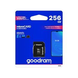 Paměťová karty microSD, SD 256GB, 100MB/s s adaptérem, černá - Goodram