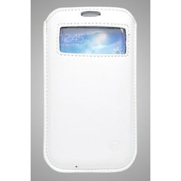 Pouzdro / obal na Samsung Galaxy S5 bílé - zasouvací s okénkem