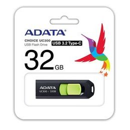 USB Flash disk 32GB ADATA UC300 - USB 3.2 černá/zelená
