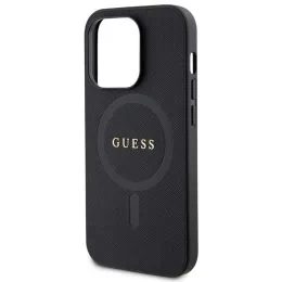Obal / kryt na Apple iPhone 15 Pro Max černý s MagSafe - Guess Saffiano