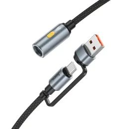 Zapalovač s kabelem USB A / Typ C černý 0,3 cm - HOCO