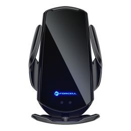 Držiak do auta s automatickým snímačom + bezdrôtové nabíjanie + magnetické adaptéry HS1 15W čierny - Forcell