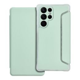 Puzdro / obal na Samsung Galaxy S22 Ultra zelené - kniha PIANO