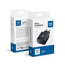 Nabíječka USB-C PD QC4.0 3A 20W bez kabelu černá - Blue Star