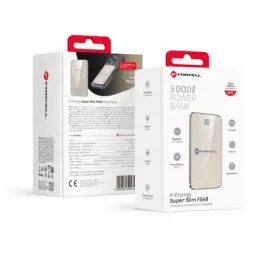 Tenká powerbanka Forcell F-Energy Super Slim F5k8 s MagSafe PD3.0 QC4.0 15W 5000mAh - béžová