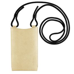 Taštička přes rameno s kapsou FIXED Verona s černou šňůrkou pro mobilní telefony do 7", světle žlutý