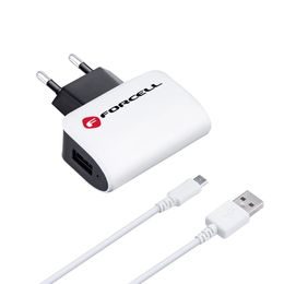 Nabíjačka s výstupom USB-C a USB, 30 W, biela - FIXED