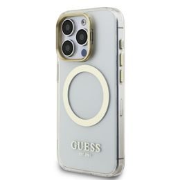 Pouzdro / obal na Apple iPhone 15 Pro Max šedý - knížkový GUESS