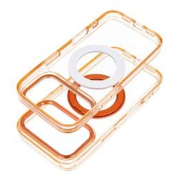 Kryt / Obal pro iPhone 18 Pro / 17 Pro s kruhovým stojánkem v rámečku a podporou MagSafe - oranžový