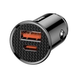 Nabíjačka do auta USB-A + USB-C 30W QC4.0 čierna - Baseus