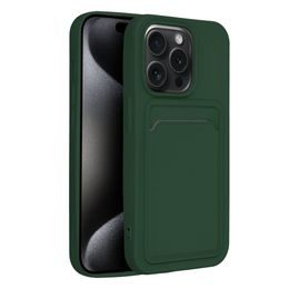 Obal / kryt na Apple iPhone 15 PRO zelené - CARD Case
