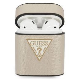 Pouzdro / obal na Apple Airpods, béžový - Guess