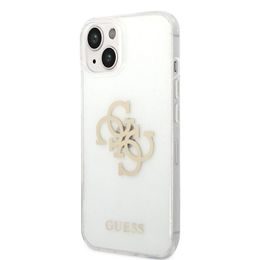 Obal / kryt na Apple iPhone 14 Plus Transparentní - Guess TPU Big 4G Full Glitter