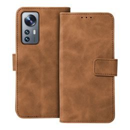 Pouzdro / obal na Xiaomi 12 / 12X hnědé knížkové - TENDER Book