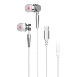 Sluchátka drátové s USB-C bíle - Pavareal