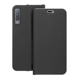 Pouzdro / obal na Samsung Galaxy A7 2018 černé - knížkové LUNA CARBON